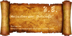 Weiszberger Bulcsú névjegykártya