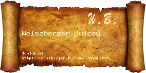 Weiszberger Bulcsú névjegykártya